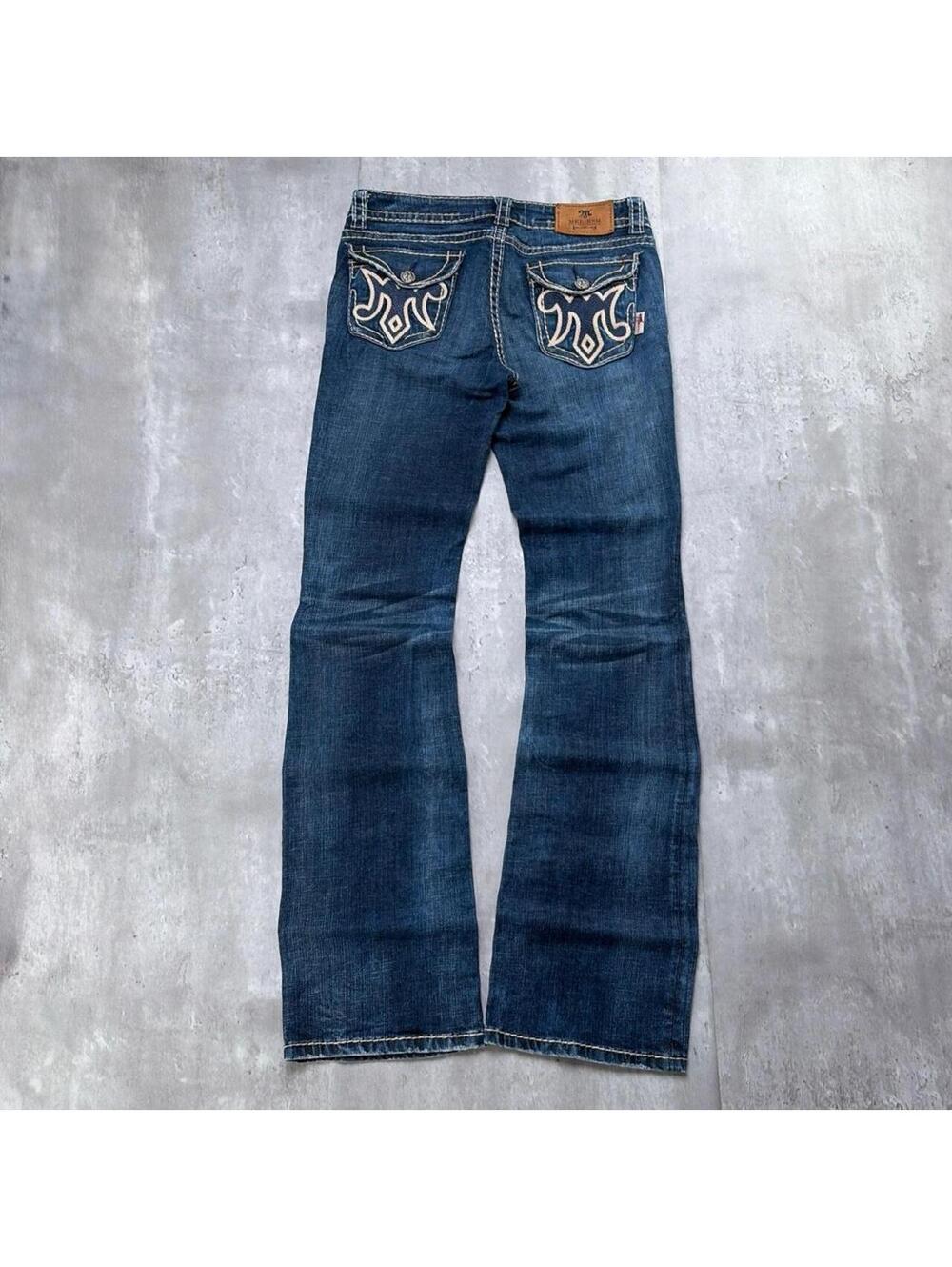 Y2K Dark Wash MEK Denim Grunge Gothic Bootcut Denim Jeans